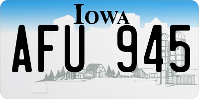 IA license plate AFU945