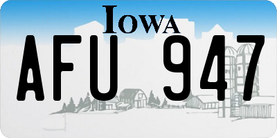 IA license plate AFU947