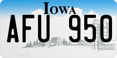 IA license plate AFU950