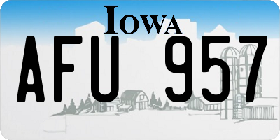 IA license plate AFU957