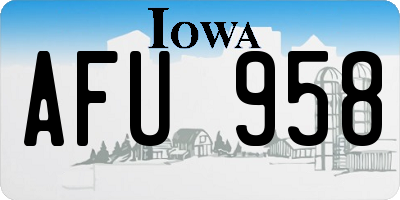 IA license plate AFU958