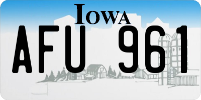 IA license plate AFU961