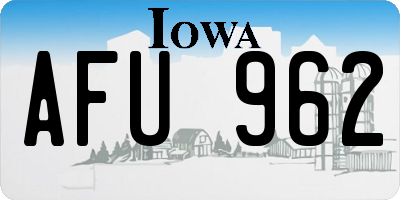 IA license plate AFU962