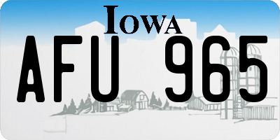 IA license plate AFU965