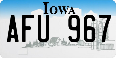 IA license plate AFU967