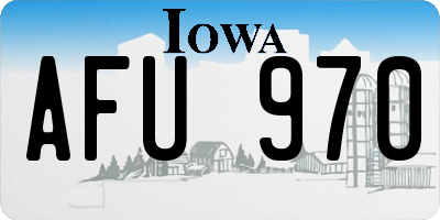 IA license plate AFU970