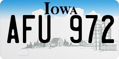 IA license plate AFU972