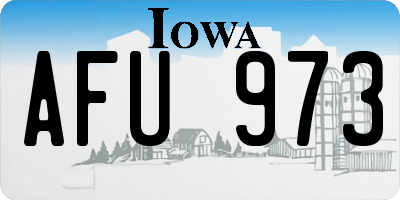 IA license plate AFU973