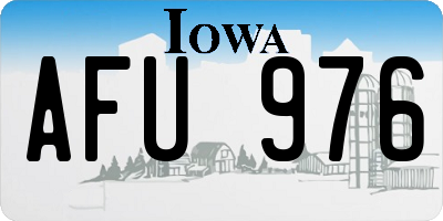 IA license plate AFU976
