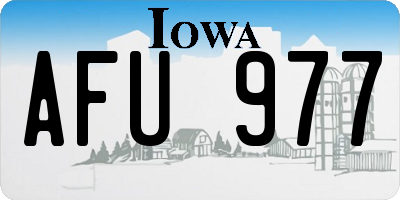 IA license plate AFU977