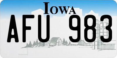IA license plate AFU983
