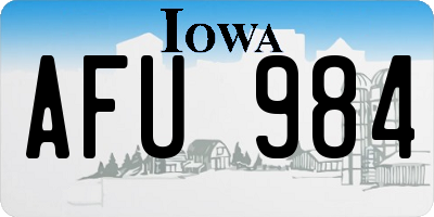 IA license plate AFU984