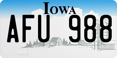 IA license plate AFU988