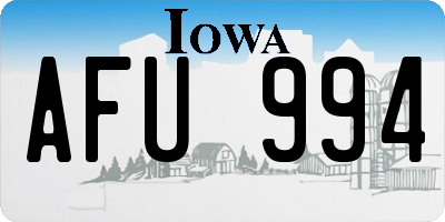 IA license plate AFU994
