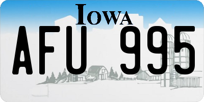 IA license plate AFU995