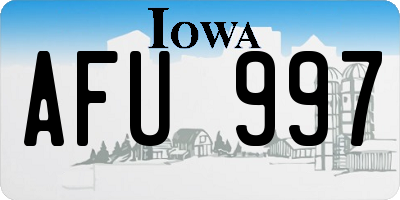 IA license plate AFU997