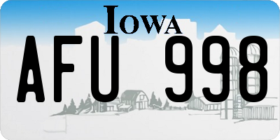 IA license plate AFU998