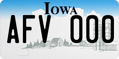 IA license plate AFV000