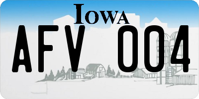 IA license plate AFV004
