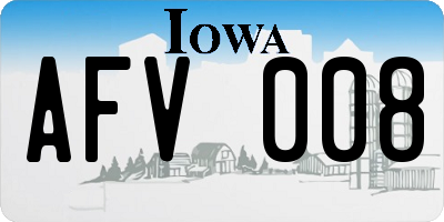 IA license plate AFV008