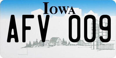 IA license plate AFV009