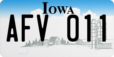 IA license plate AFV011