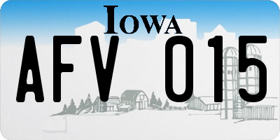 IA license plate AFV015
