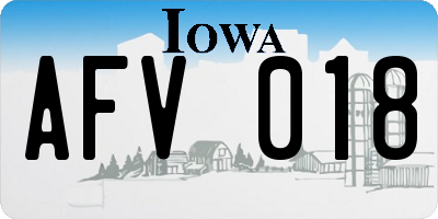 IA license plate AFV018