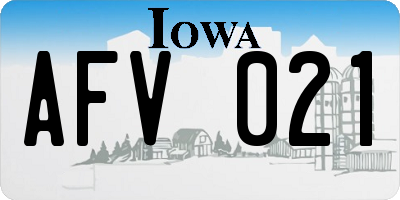 IA license plate AFV021