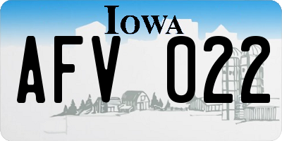 IA license plate AFV022