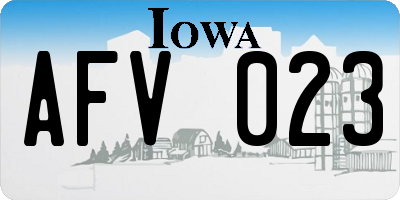 IA license plate AFV023