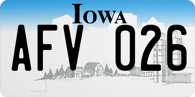 IA license plate AFV026