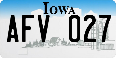 IA license plate AFV027