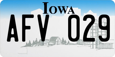IA license plate AFV029
