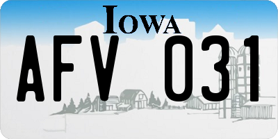 IA license plate AFV031