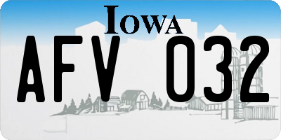 IA license plate AFV032