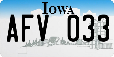 IA license plate AFV033