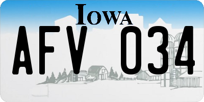 IA license plate AFV034