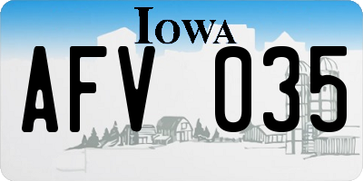 IA license plate AFV035