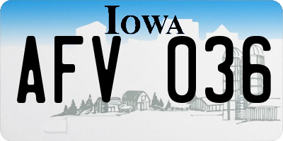 IA license plate AFV036
