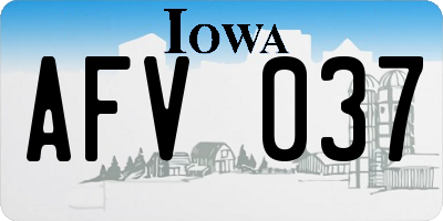 IA license plate AFV037
