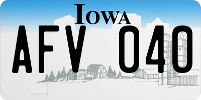 IA license plate AFV040