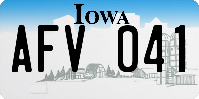 IA license plate AFV041