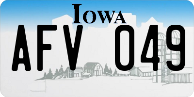 IA license plate AFV049