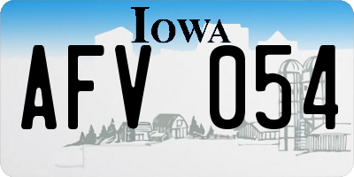 IA license plate AFV054