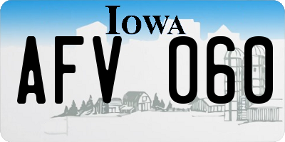 IA license plate AFV060