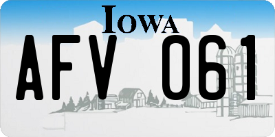 IA license plate AFV061