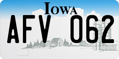 IA license plate AFV062