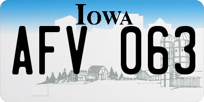 IA license plate AFV063