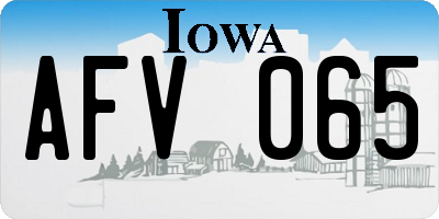 IA license plate AFV065